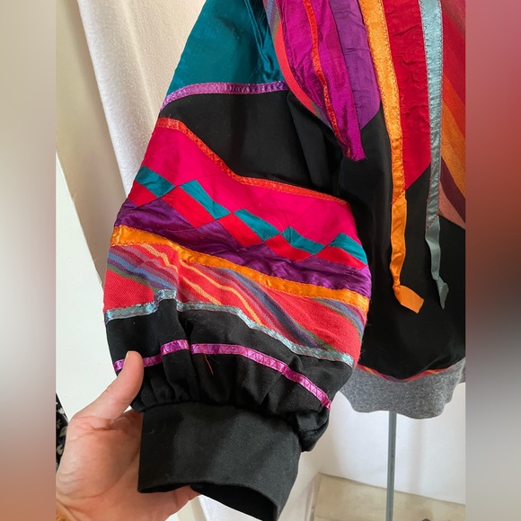 Vintage cotton/silk jacket with ribbon fringe - Picture 2 of 9